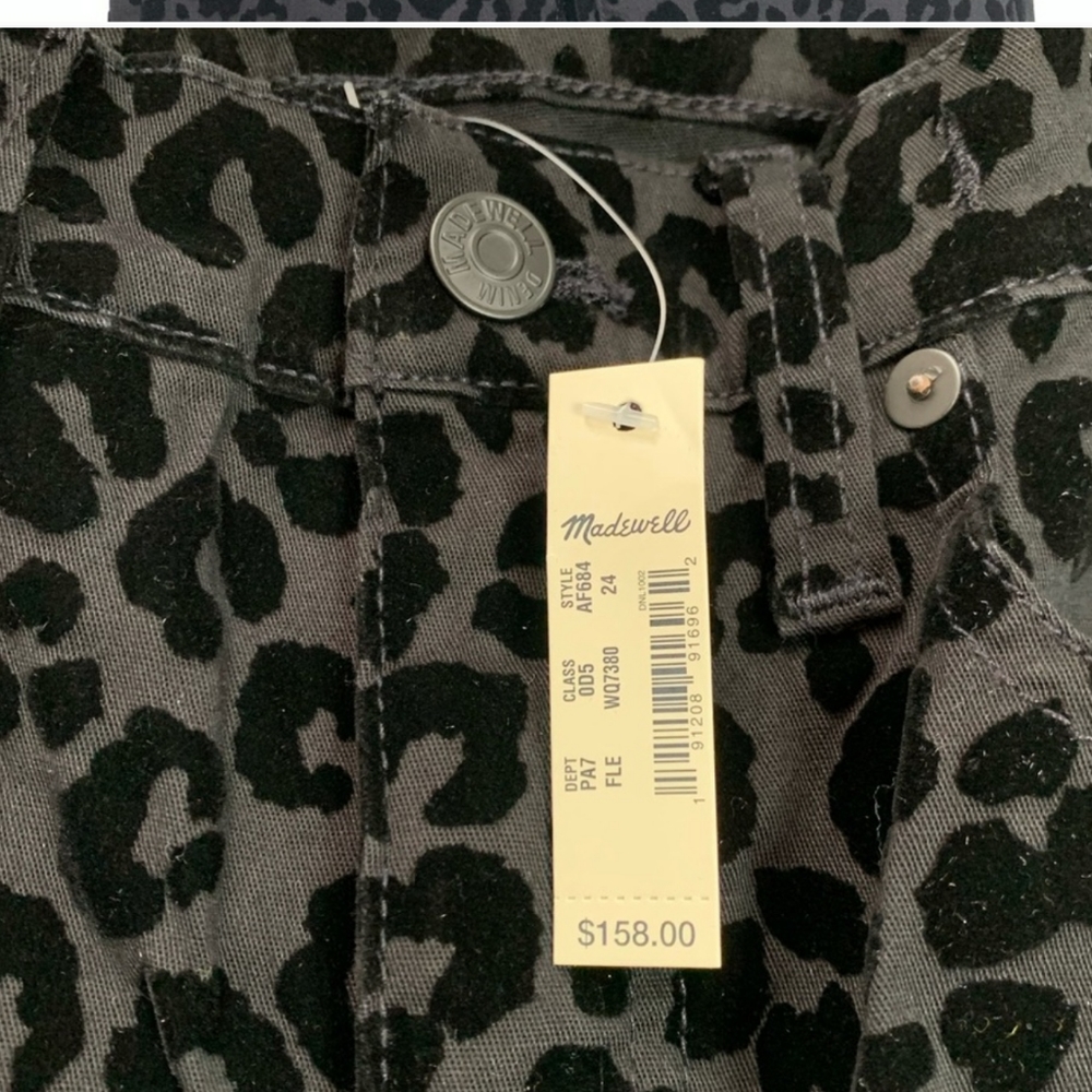 NWT MADEWELL 9" Mid Rise Black Leopard Skinny Jean - Picture 9 of 16